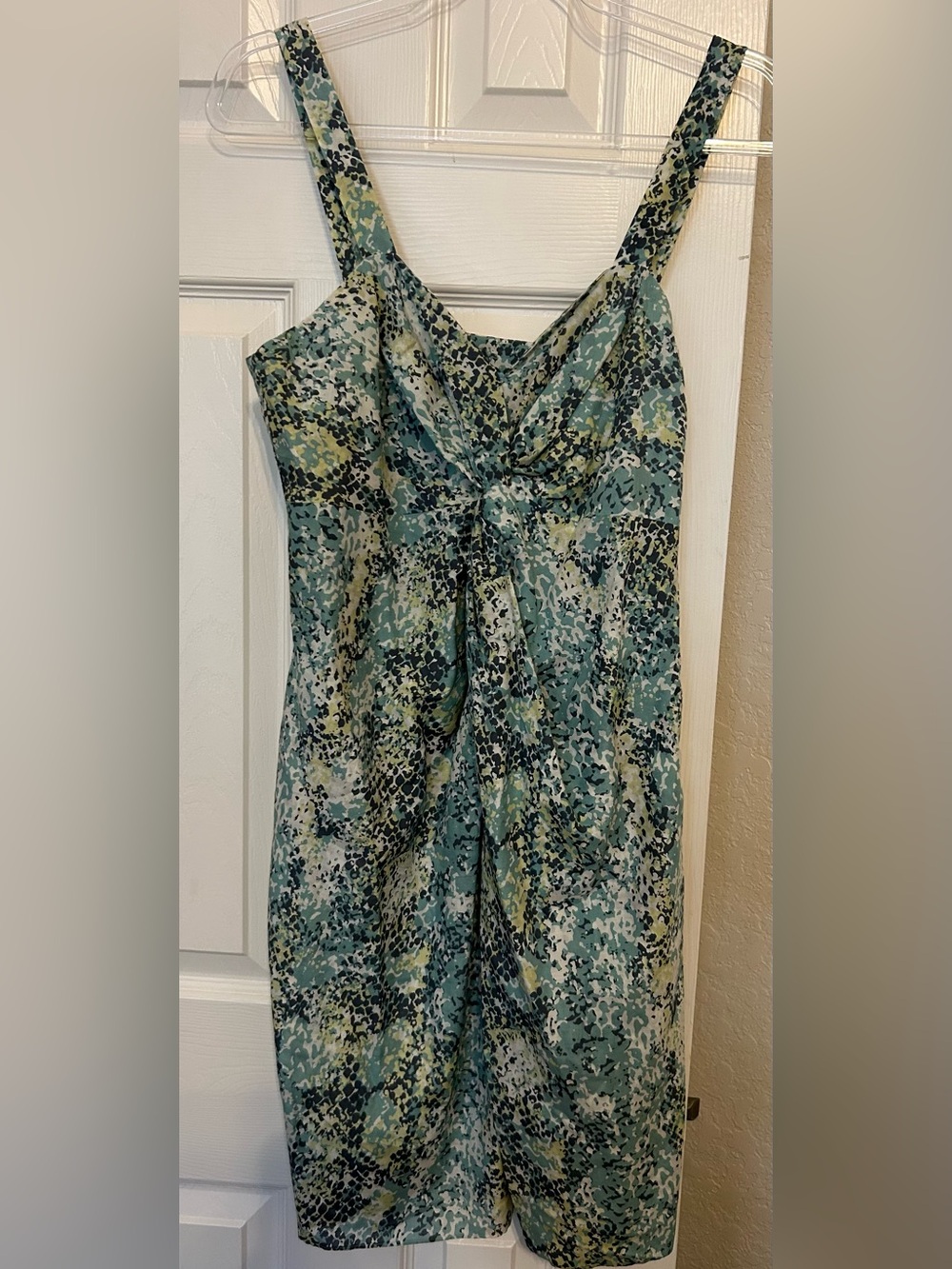 Barneys New York Green Multi-Print Sleeveless Dress